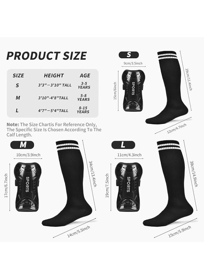 Arabest Soccer Shin Guards for Kids Youth Boys Girls Toddlers, Shin Pads and Long Soccer Socks, Soccer Equipment for 3-15 Years Old (SIZE L) - Image 5